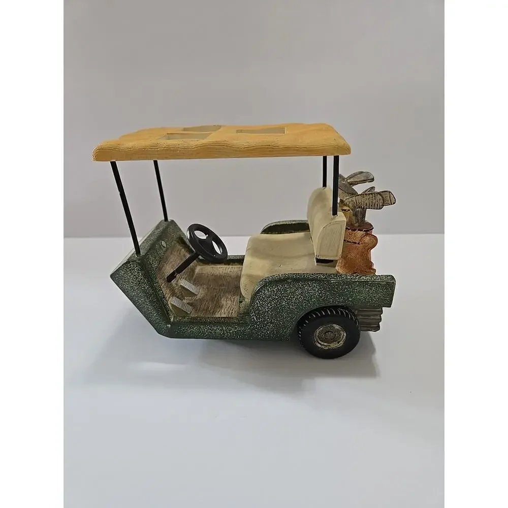 Vintage Ceramic Golf Cart Toothbrush Holder